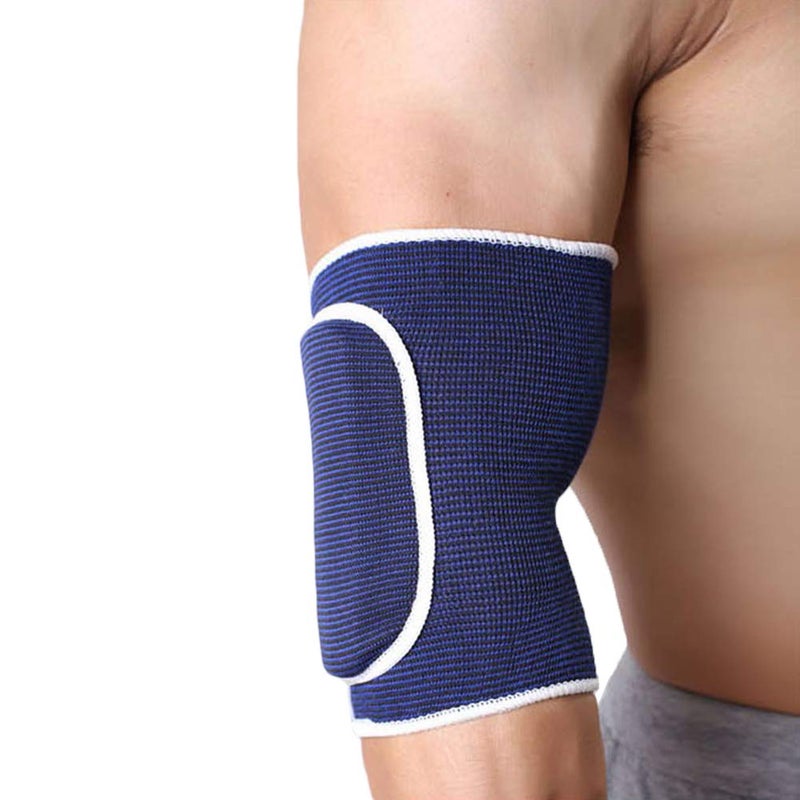 YCYU Workouty 1 Pair Compression Elbow Pads Arm Brace Support Fitness Arm Knee Protector Volleyball Basketball Breathable Elbow Wraps (Blue) - Image 3